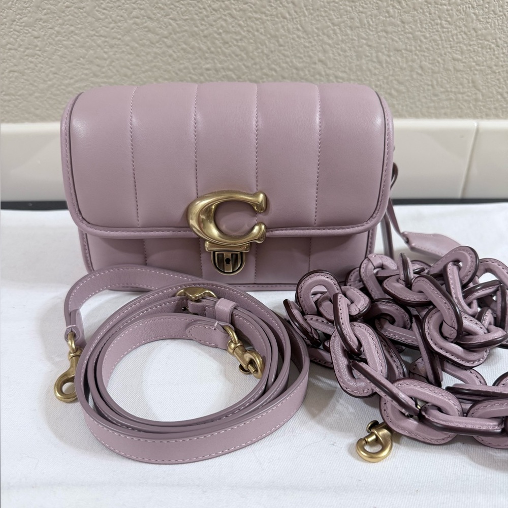 Coach quilted studio 19 ice purple HTF euc